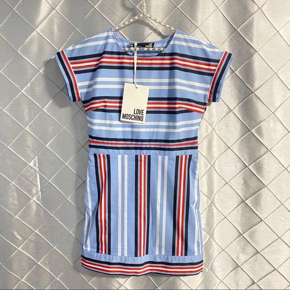 ⭐️HP⭐️ Love Moschino Striped Twill Mini Dress - Picture 6 of 10